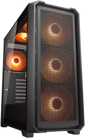 Cougar MX600 Air Gaming Midi Tower Кутия За Компютър Със Страничен Прозорец И RGB Осветление Черна