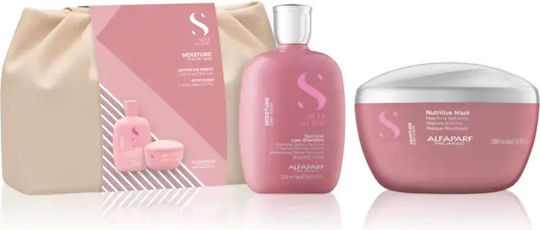 Alfaparf Milano Semi Di Lino Feuchtigkeits-Haarpflege-Set Geschenkset Trockenes Haar