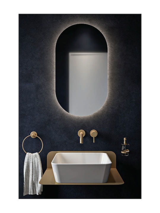 Semi Οβάλ Καθρέπτης Μπάνιου Led 45x80cm