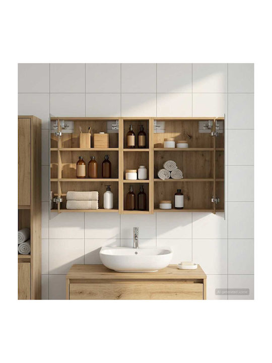 vidaXL Bathroom Mirror Led with Cabinet 106x16cm Transparent