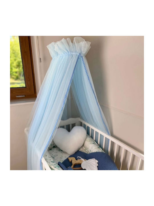 Baby Oliver Crib Mosquito Net from Tulle Light Blue 180x500cm