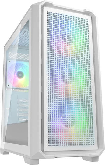 Cougar MX600 Mini V2 Gaming Mini Tower Κουτί Υπολογιστή με Πλαϊνό Παράθυρο και RGB Φωτισμό Λευκό