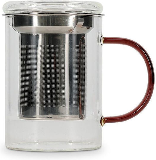 Ona Cană Din Sticlă Cu Capac Transparentă 430ml