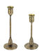 Artekko Set Kerzenhalter Metall in Gold Farbe 2 Stück