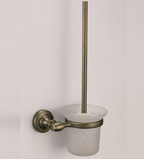 Glass Toilet Brush Bronze