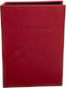 Photo Album Mascagni Black Cases 100 Photos 13x18 13x19 Red Artificial Leather Embossing S556 Red