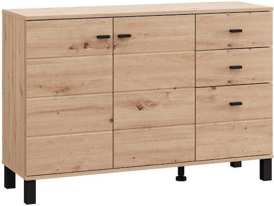 Wooden Sideboard with Drawers Artisan Oak 116x35x78cm