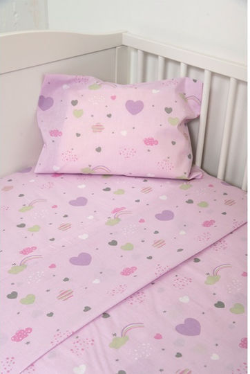 Biokarpet Naf Naf Little Hearts 302 Lila Σεντόνια Σετ-σετ Σεντόνια