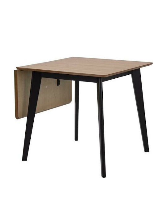 Norsica 484 Extendable Wooden Black Dining Room Table 80x80x76cm