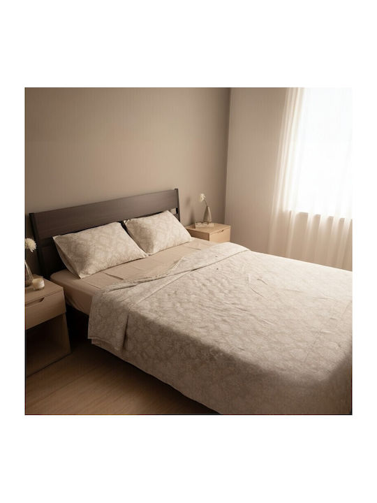 Royal Σετ Σεντόνια Μονά 160x270εκ. Damask Beige (3τμχ)