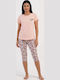 Vienetta Secret Summer Women's Pyjama Kit Cotton Pink