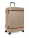 The Chesterfield Brand Large Hard Beige Suitcase With 4 Wheels Height 76cm
