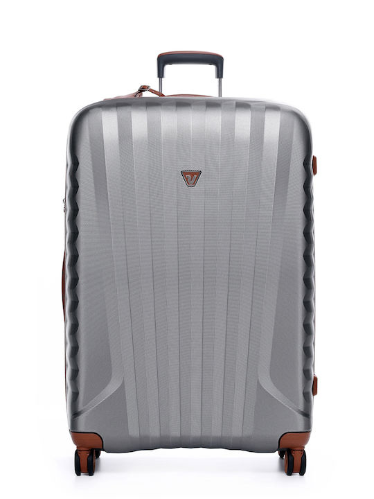 Roncato Large Travel Suitcase Silver with 4 Wheels Height 80.5cm