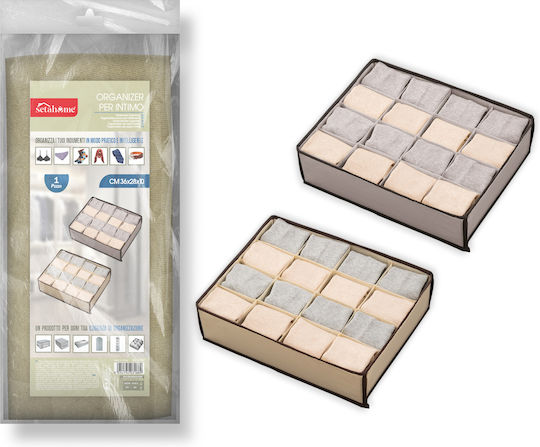 Setablu Storage Case for Ties Underwear Belts Socks in Beige Colour 36x28x10cm
