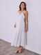 Celestino Rochie Maxi Din Bumbac Loose Fit Albă