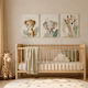 Children's Wall Posters Safari Animals Lion Elephant & Giraffe Set of 3