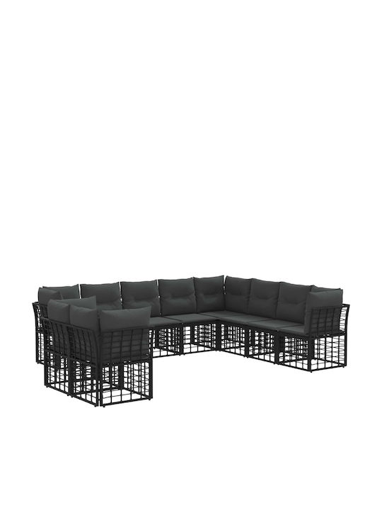 Corner Outdoor Sofa Plastic with Cushions