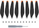 Dji Mini 3 Drone 8pcs Set 6030f Propeller Blades Low Noise Wings Screwdrivers Color Orange Tip