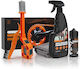 Set Curățare Lanț Bicicletă Degresant 450 Ml Ulei Lanț 120 Ml Perii Curățare Transmisie Lavetă Microfibră Set Întreținere Mtb Bicicletă Șosea Ebike