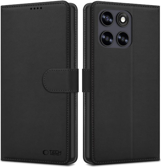 Tech-Protect Wallet Synthetisches Leder / Silikon Schwarz (Motorola Moto G67 G77)