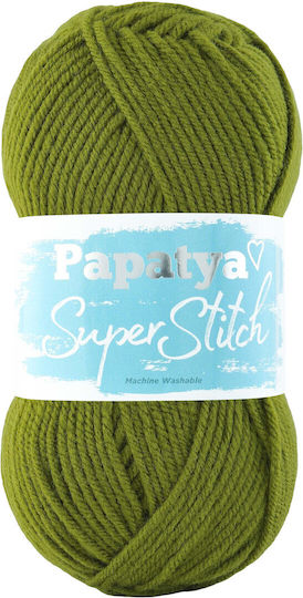 Kamgarn Papatya Super Stitch Knitting Yarn Col6950 Olive Acrylic 100g 200m
