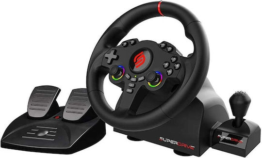 Subsonic 220 RS-X Тиониера с Механизъм за Скорости и Педали за PS4 / Switch / Switch 2 / XBOX One с 180° Ъгъл на Завъртане