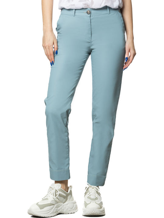 Women's Fabric Trousers Light Blue