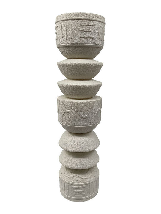 Inthebox Ancient Κηροπηγιο 10x10x40cm Polyresin Ασπρο 034270