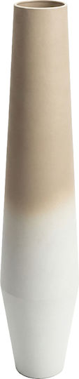Espiel Bodenvase Metallisch Weiß 16x16xH86,5cm