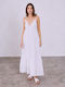 Celestino Damenkleid Baumwoll Maxi Locker Fit Weiß