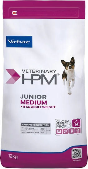 Virbac 12kg Ξηρά Τροφή Διαίτης για Κουτάβια Μεσαίων Φυλών με Χοιρινό, Κοτόπουλο, Ρύζι, Πατάτες και Πουλερικά