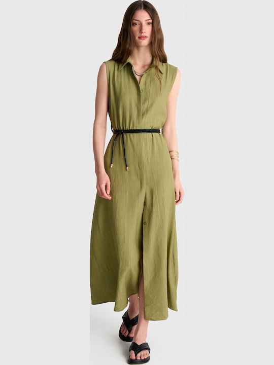 Sommer Midi Damenkleid Grün