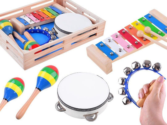 Jokomisiada Set Din Lemn De Instrumente Muzicale 4 În 1 Jucărie In0134