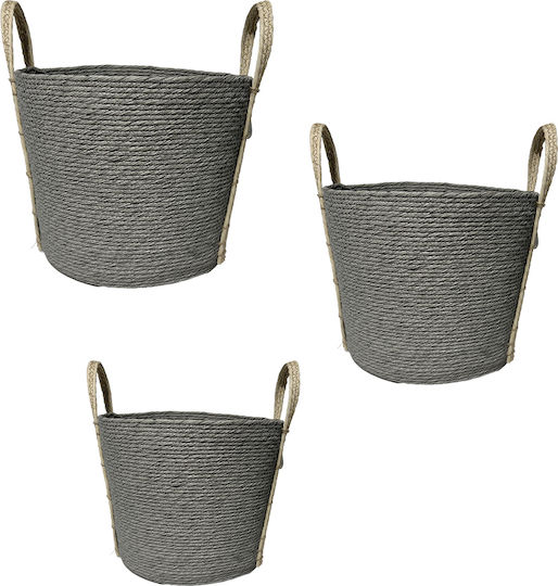 Espiel Καλαθι Synth Rattan Στρογγ Set/3 Γκρι 35x30 30x25 25x20ek Κωδικός Fex204 Espiel Καλαθι Synth Rattan Στρογγ Set/3 Γκρι 35x30 30x25 25x20ek Κωδικός Fex204