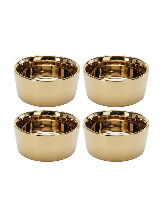 Excellent Houseware Съд За Сервиране За Потапяне Кръгла Металик Златист 4 Бройки