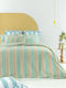 Palamaiki City Life Cl201 Bed Sheets Set King Size With Rubber Hugger 240x260+32cm Green (4pcs)