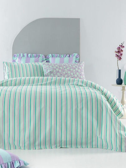 Palamaiki City Life Cl203 Bed Sheets Set King Size 270x260cm Green 4 Pieces