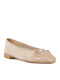 Leather Women's Ballerina Shoes In Beige Colour