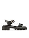 Damen Flache Sandalen Schwarz