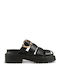 Damen Flache Sandalen Schwarz