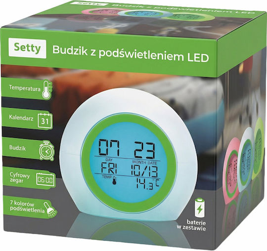 Setty Setty Digital Tischuhr mit Wecker Grün