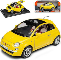 Fiat 500 Motormax 2009 1:24 Metal Replica Yellow