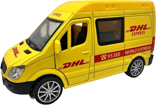 Mercedes Sprinter DHL Express Моделна Метална Реплика 1:30 Отварящи Се Врати Звуци Светлини Пролет