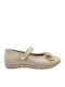 Kids Anatomic Ballerinas With Hoop & Loop Closure Leather Gold