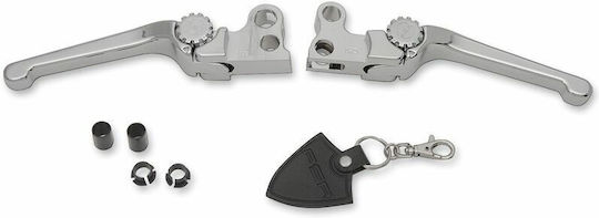 Powerstands Racing Ζευγάρι Μανέτες Φρένου Συμπλέκτη Anthem Αλουμινένιες Ρυθμιζόμενες 12-00651-20 Για Harley Davidson Xlh 883 96-03 Ασημί