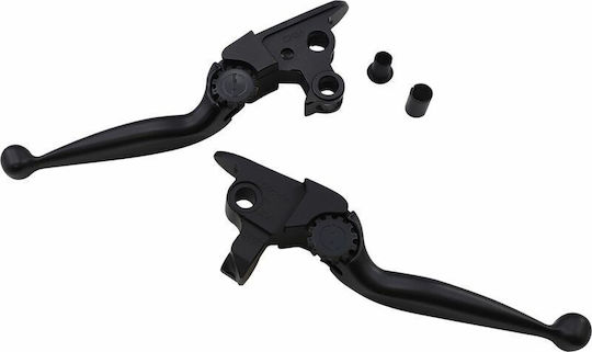 Powerstands Racing Ζευγάρι Μανέτες Φρένου Συμπλέκτη Journey Αλουμινένιες Ρυθμιζόμενες 12-00616-22 Για Harley Davidson Flhtcutg 1868 Abs 21-23 Μαύρο
