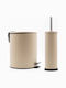 TnS Hotel Classic Metallic Bathroom Brush and Trash Can Set Soft Close 5l Yellow