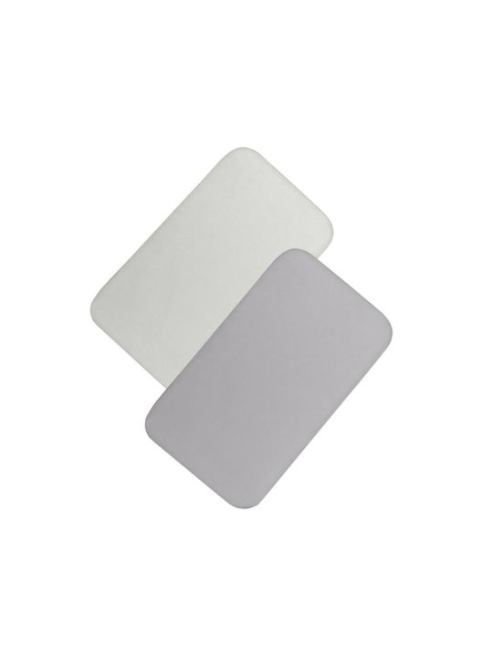 Lionelo Set Lenjerii de Pat Bebe Pentru Leagăn Din Bumbac cu Elastic Albe 80x42cm LO-BAMBOO_SHEET_OFF_WHITE_GREY_80x42