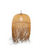 Bsy Κρεμαστό Φωτιστικό Οροφής 40x60cm Πλεκτό Bamboo Κρόσσια