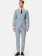 Arti Hesten Summer Men's Suit with Vest with Slim Fit Light Blue